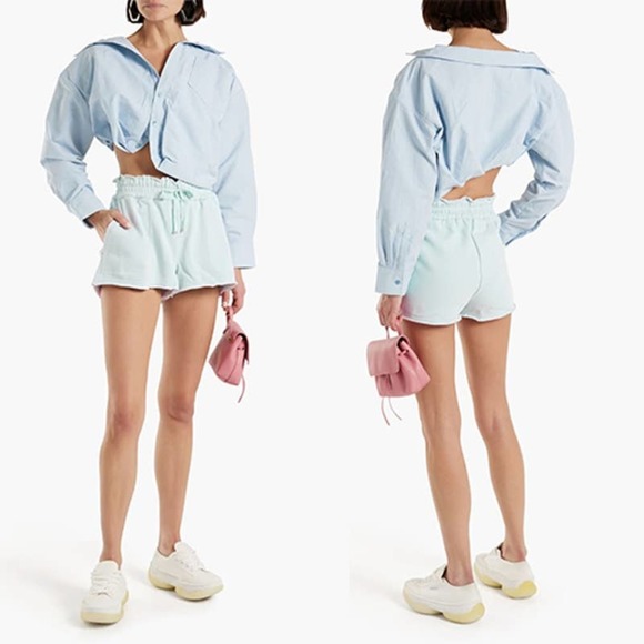 CAMI NYC Lynley French Cotton-Terry Light Blue Elastic Shorts Size: XS NWOT